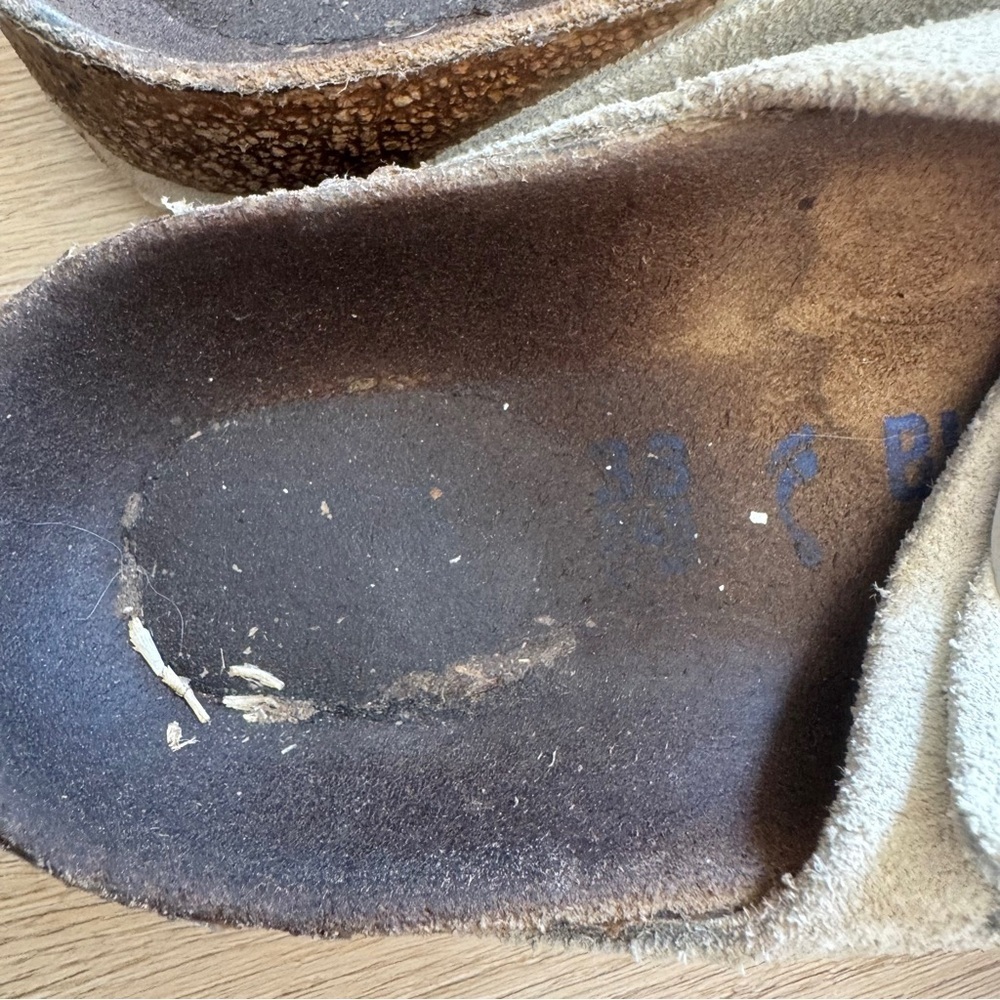 Birkenstock Arizona White Suede Double Strap Sandals Size 38 / US 7 - Picture 6 of 6